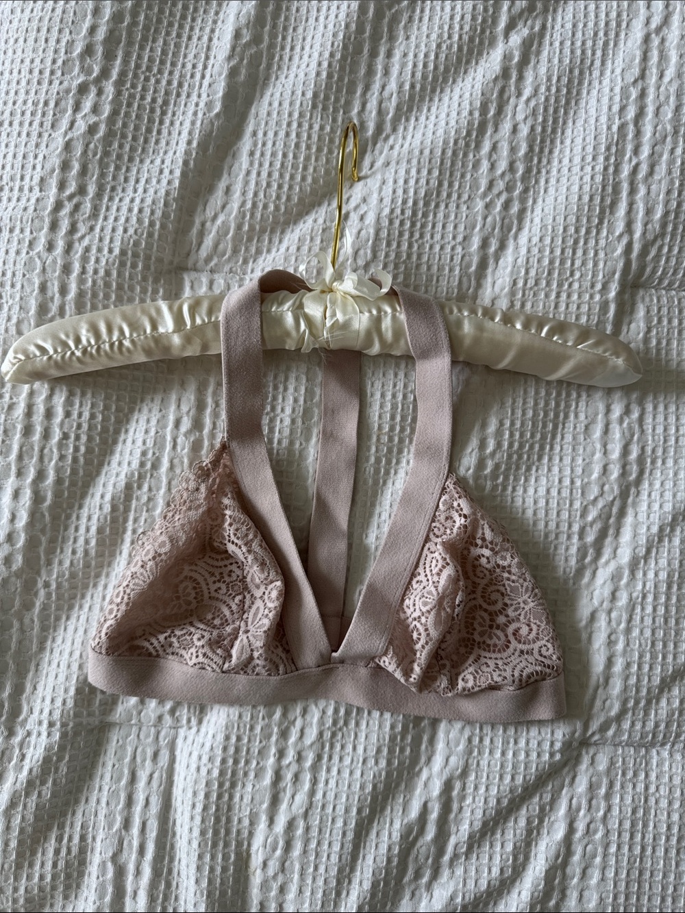 Colsie Lace Triangle Bralette - Blush Pink